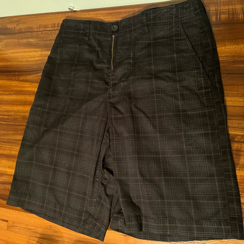 Champs flat front black shorts